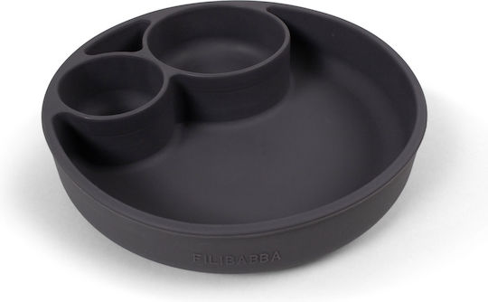 Filibabba Servierplatte Rund Kunststoff Grau Mit Durchmesser 19cm