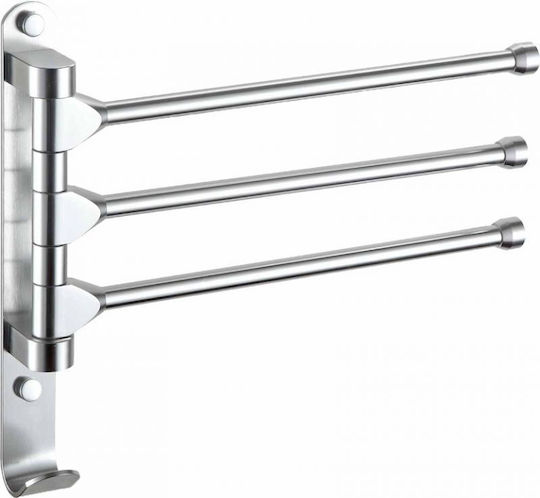 Gloria Triple Bathroom Hook with Screws 31.8x25cm Silver