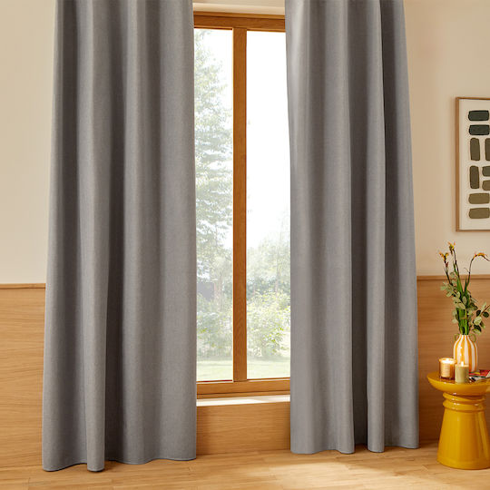 Κουρτίνα με Τρουκς Darla D.grey 140x260εκ.