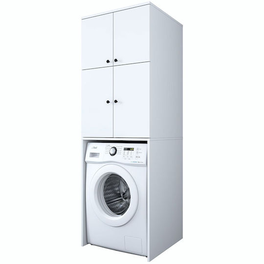 Hanah Home Бански Шкаф За Пералня 65x62.5x193.6cm Бял
