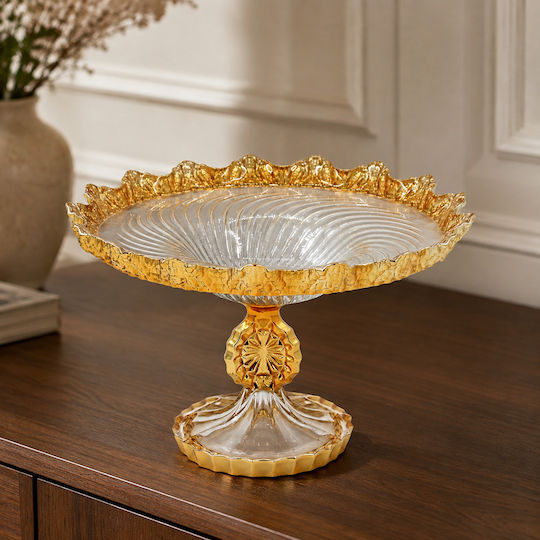 Keskor Bol Decorativ Din Sticlă Auriu 29x29x19cm