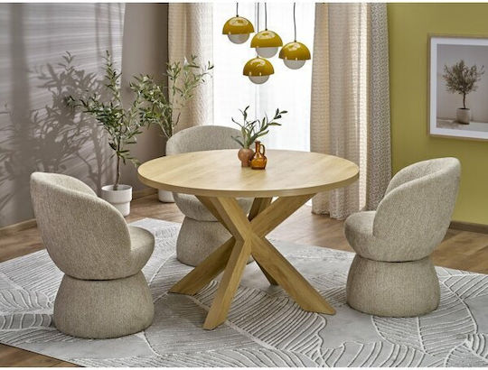 Houston 1964 Round Extendable Wooden Light Wood Colour 76x76cm