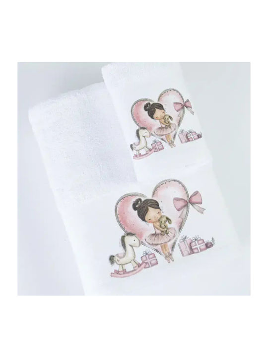Borea Set Babyhandtücher 2 Stück Weiß 30x50cm