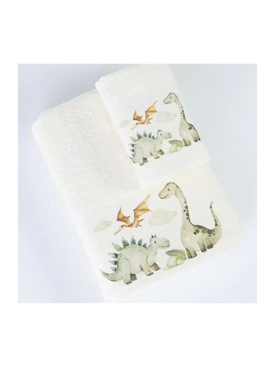 Borea Borea Set Babyhandtücher 2 Stück Ecru 30x50cm