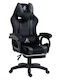 Scaun Gaming din Piele Sintetică cu Suport de Picioare Negru