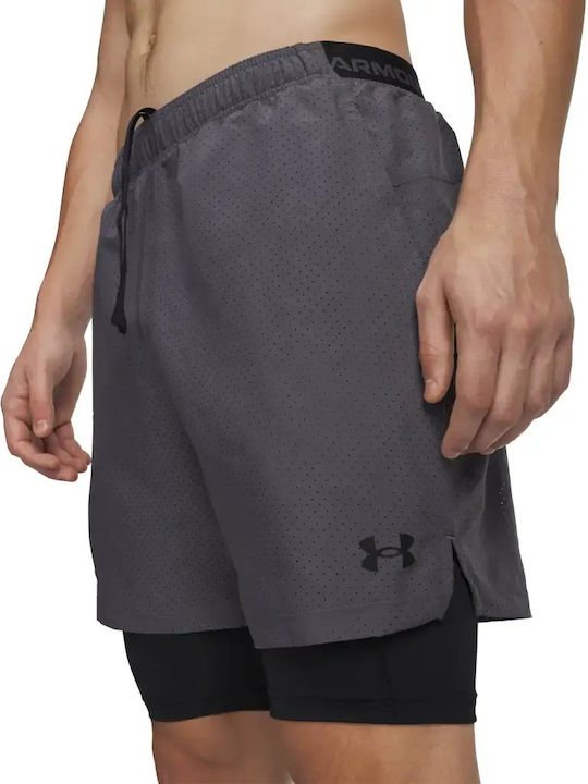 Under Armour 2 in 1 Ανδρική Βερμούδα Γκρι