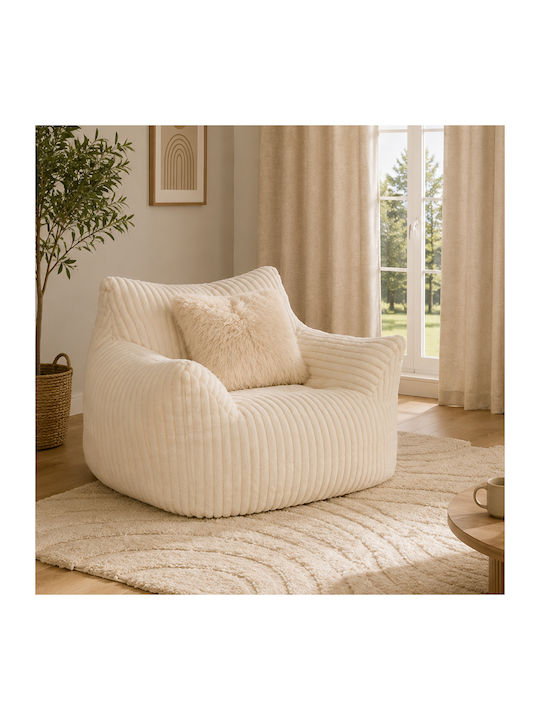 Bean Bag Chair A-s Muzi White 119x110x75cm