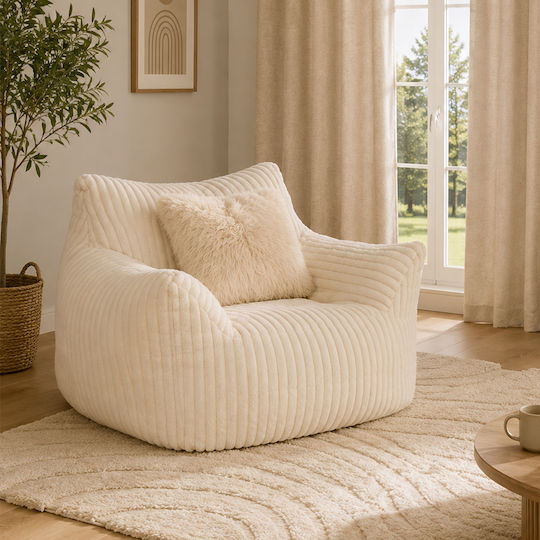 Spitishop Sitzsack Sessel A-s Muzi Weiß 119x110x75cm