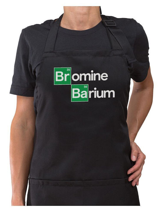 Koupakoupa Breaking Bad Parody Bromine Barium Kitchen Apron Black 22x40cm KP 35058 Apron Black