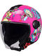 Pilot Fly SV Future Express Roz Lucios Cască Moto Jet ECE 22.06 1300 g cu Vizieră de Soare