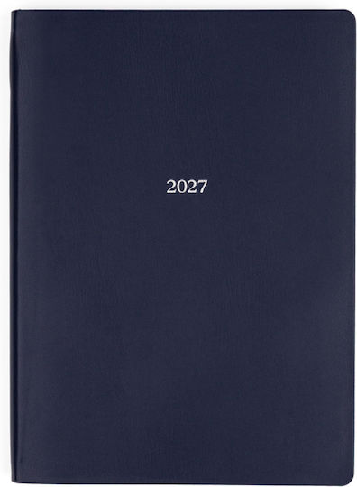 Type Center Ημερήσια Ατζέντα 2027 Μπλε Δερμάτινη 21x29.7εκ. (με Προσωποποίηση)