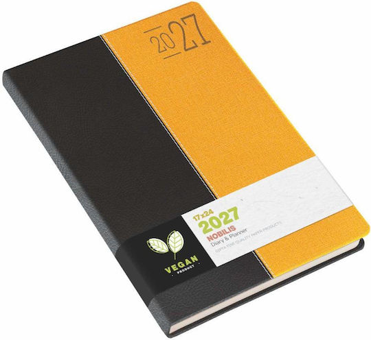 Gipta Nobilis Agendă Zilnică 2027 Neagră 13x21cm