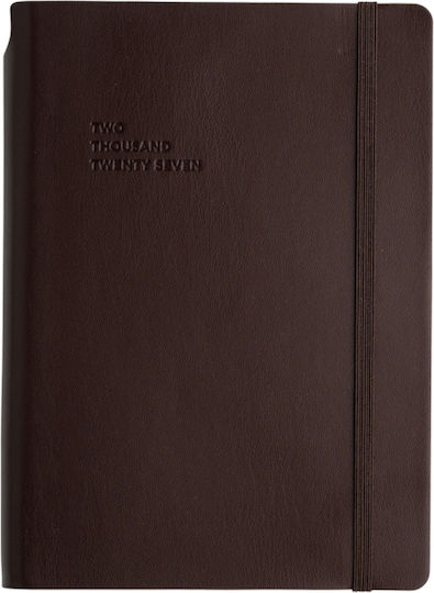 Type Center Daily Agenda A5 2027 Brown Leather 14x20.5cm (with Personalization)