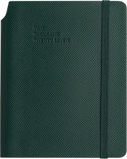 Type Center Weekly Agenda A6 2027 Green Leather 10.5x14.8cm (with Personalization)