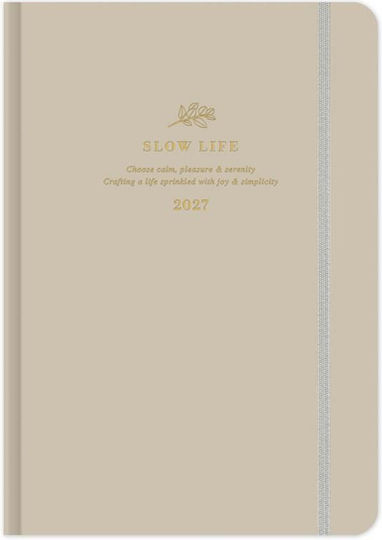 adBook Slow Life Дневен Дневник 2027 Бежов 9x13см.
