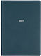 Type Center Daily Agenda 2027 Petrol Blue Leather 21x29.5cm (with Personalization)