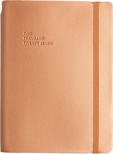 Type Center Daily Agenda A5 2027 Silver Leather 14x20.5cm (with Personalization)