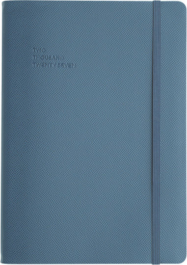 Type Center Daily Agenda B5 2027 Blue Leather 5x23.4cm (with Personalization)