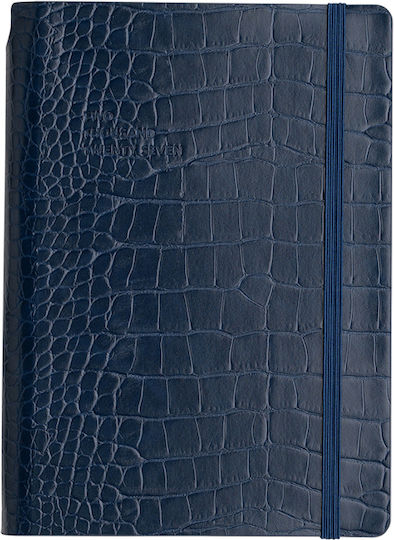 Type Center Daily Agenda A5 2027 Blue Leather 14x20.5cm (with Personalization)