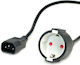 Roline Schuko - IEC C14 Cable 0.3m Μαύρο 19.99.1117
