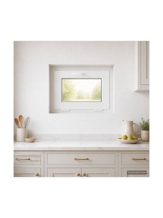 vidaXL Hinged PVC Window Risor W55xH40cm
