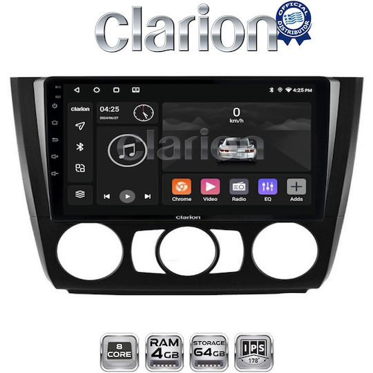 Clarion Автомобилна аудио система за BMW Серия 1 / E81 / E82 / E87 2004>2011 (Bluetooth/USB/WiFi/GPS/Apple-Carplay/Android-Auto)