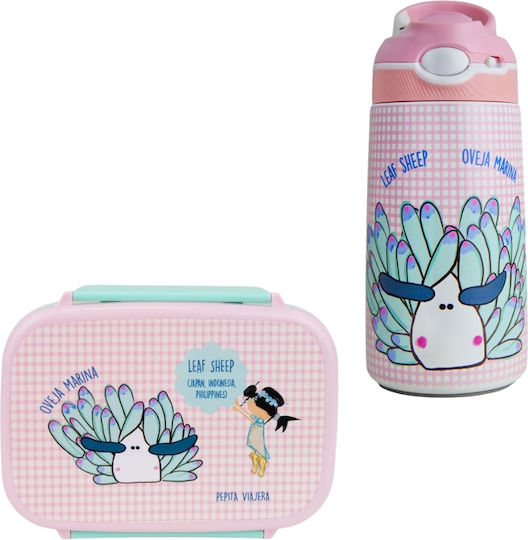 Pepita Viajera Plastic Kids Dinner Set 0.4 Litre Thermal Pink