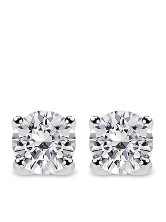 Chrilia Earrings Made of 18K White Gold with Diamond
