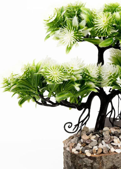 Stewehome Bonsai Artificial Copac Plantă în Ghiveci Lemn Detaliu Piatra