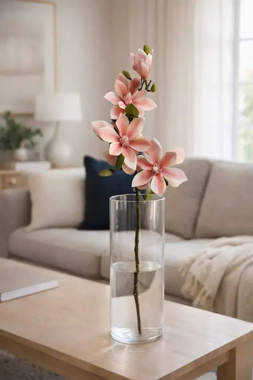 SteweHome Artificial Single Branch Luxurious Magnolia Decorative Flower