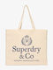 Superdry Unisex Geantă Shopper Bej Y9110278a-m9d Natural Brown Eclipse Navy