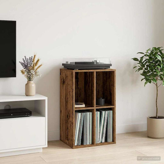 vidaXL Vinyl Record Cabinet Oak Wood 44,5x36,5x74,5 cm 1 pc