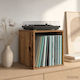 vidaXL Vinyl Record Album Box 2 Pcs Oak Wood 37 x 36,5 x 38 cm