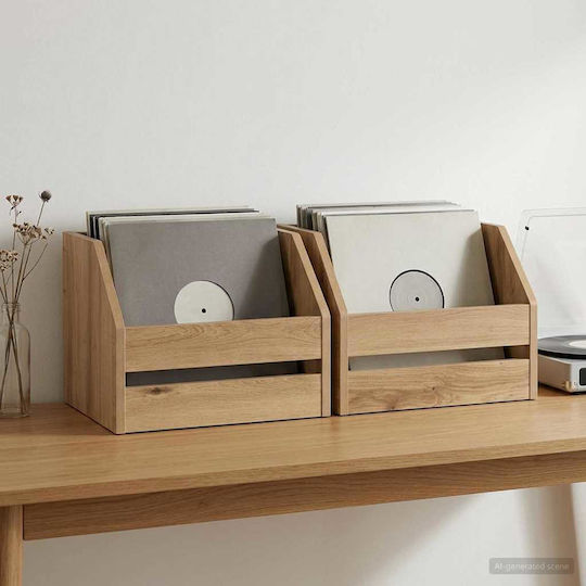 vidaXL Vinyl Album Box 2 pcs Artisan Oak 38 x 30 x 29 cm