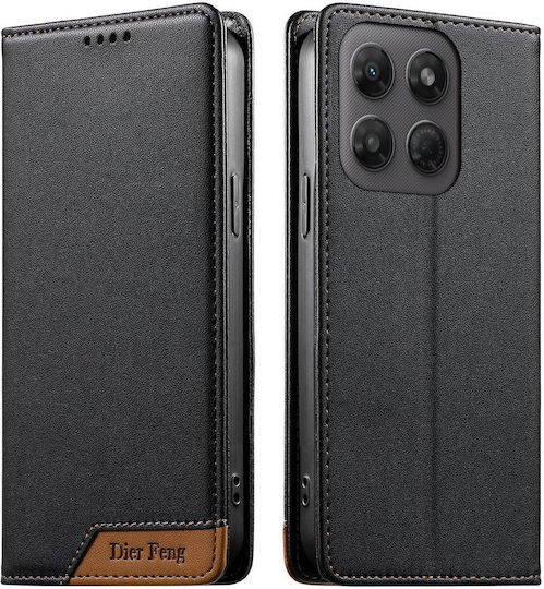 Motorola Edge 70 Fusion 5g Case Dierfeng Strong Magnetic Leather Wallet Black
