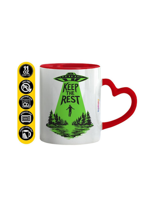 Koupakoupa Keep The Rest Ceramic Red Mug 330ml