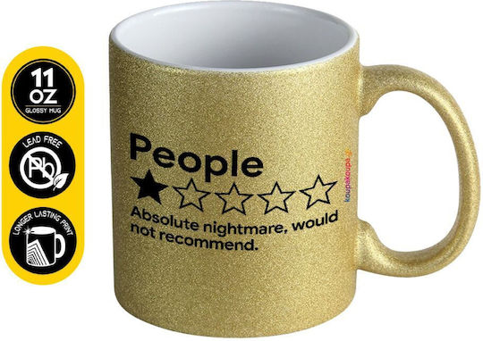 Koupakoupa People One Star Rating Would Not Recommend Ceramic Gold Mug 330ml