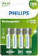 Philips Wiederaufladbare Batterien AA Ni-MH 130...