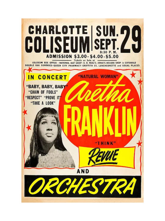 Fine Art Print Poster Aretha Franklin – Natural Woman 30x40cm