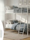 Kids Bed Bunk Single with Mattress White 90x190cm