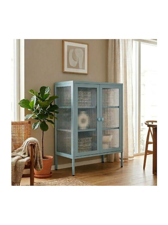 Bodenstehende Wohnzimmer-Vitrine aus Metall in ...