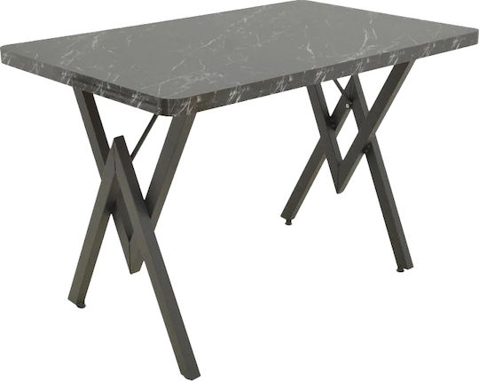 Vertex Dining Table Wooden with Metal Frame Black 110x70x72cm
