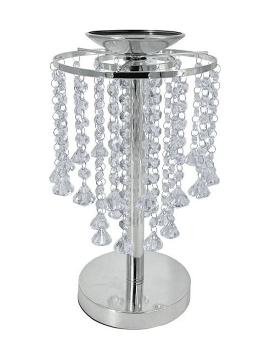 Marhome Kristall Kerzenhalter in Silber Farbe 20x20x38cm