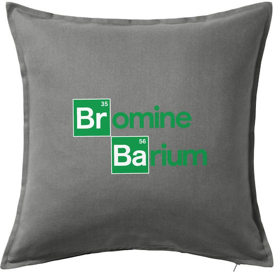 Koupakoupa Sofa Cushion Breaking Bad Parody Bromine Barium 100% Cotton Grey 50x50cm