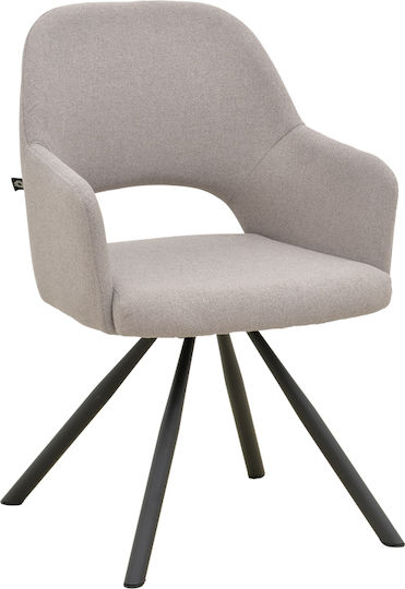 Dining Chair with Fabric Upholstery Grey 59x58x87cm