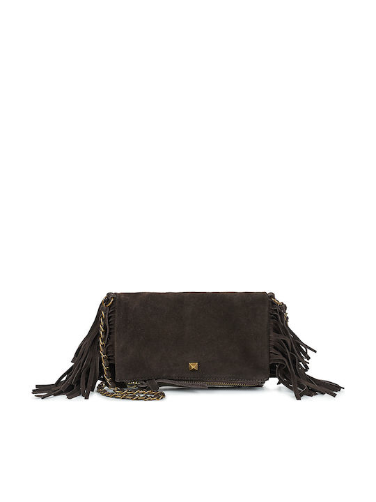 Women's Suede Brown Shoulder Bag
