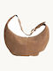 Ariana Leather Women's Shoulder / Crossbody Bag Suede Brown