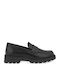 Leather Women's Loafers in Black Color