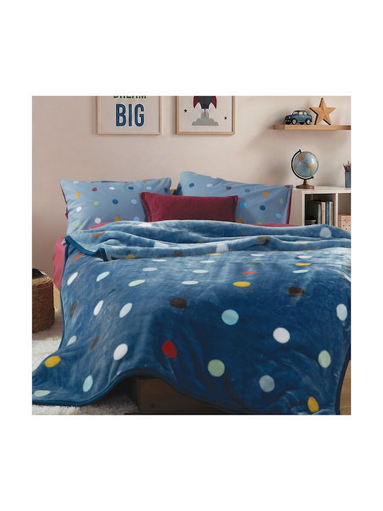 Nef-Nef Homeware Κουβέρτα Dots Blue Blue 220x16...