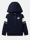 Kinder-Strickjacke mit Kapuze Blau